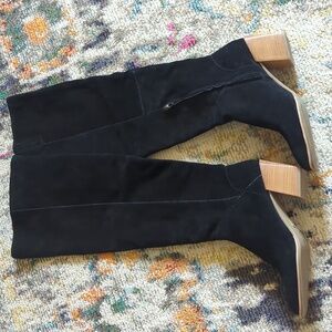 Black suede knee-high boots size 11